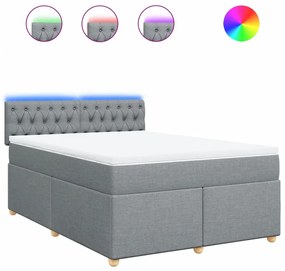 vidaXL Κρεβάτι Boxspring με Στρώμα Αν. Πράσινο 160x200εκ Υφασμάτινο