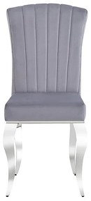 CHAIR PRINCE VELVET CHROME / GRAY TAP. 195 DIOMMI PRINCEVSZCH