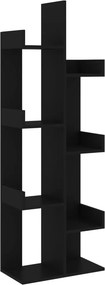 vidaXL Βιβλιοθήκη Μαύρη 48 x 25,5 x 140 εκ. από Επεξ. Ξύλο
