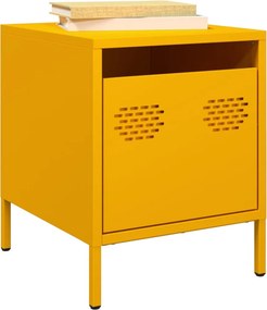 vidaXL Κομοδίνα 2 τεμ. Μουσταρδί 35x39x43,5 εκ. από Χάλυβα