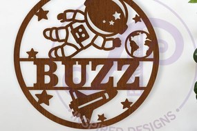 Intra απο ξύλο plywood 3mm-4mm πάχος - Χαριτωμένο όνομα αστροναύτη Wall Art Δίασταση 40x50 cm INTRAFABR-117506575