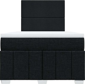 vidaXL Κρεβάτι Boxspring με Στρώμα Μαύρο 120x200 εκ. Υφασμάτινο