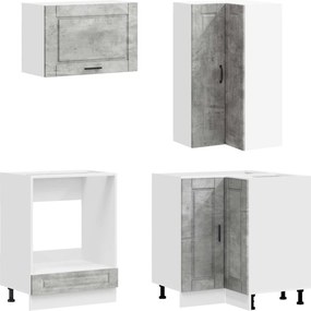 vidaXL Μονάδα κουζίνας PORTO 8 pcs Γκρι Σκυροδέματος