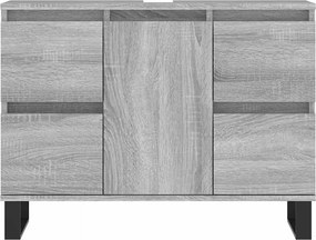 vidaXL Ντουλάπι Μπάνιου Γκρι Sonoma 80 x 33 x 60 εκ. από Επεξεργ. Ξύλο