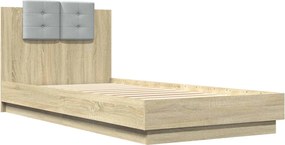 vidaXL Κρεβάτι με Κεφαλάρι Sonoma Δρυς 80 x 200 cm Επεξεργασμένο Ξύλο