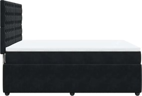 vidaXL Κρεβάτι Boxspring με Στρώμα Μαύρο 160x200 εκ. Βελούδινο