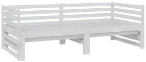vidaXL Καναπές Κρεβάτι Λευκός 2 x (90 x 200) εκ. από Μασίφ Ξύλο Πεύκου