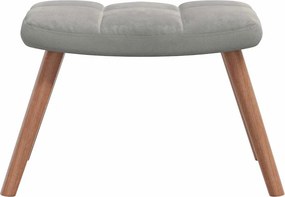 vidaXL Πολυθρόνα Relax Ανοιχτό Γκρι Βελούδινη με Σκαμπό