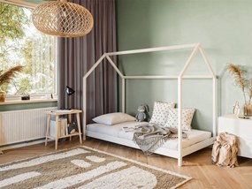 Kρεβάτι Σπιτάκι Montessori Lucky από μασίφ ξύλο White  100×200cm