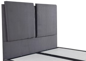 Κρεβάτι GONDRY Με Αποθηκευτικό Χώρο Γκρι Βελούδο (Στρώμα 160x200cm)