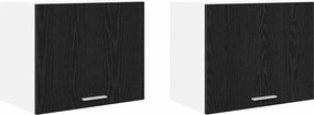 vidaXL Κρεμαστό ντουλάπι 2 pcs Μαύρος Δρυς και Λευκό 50 x 31 x 40 εκ.