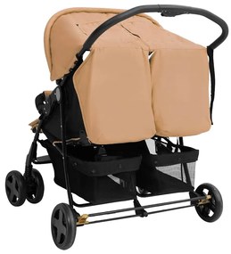 vidaXL Καρότσι Διδύμων Taupe Ατσάλινο