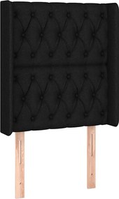 vidaXL Κρεβάτι Boxspring με Στρώμα &amp; LED Μαύρο 80x200 εκ. Υφασμάτινο
