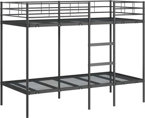 vidaXL Κουκέτα χωρίς στρώμα Μαύρο 90x190 cm Ατσάλι