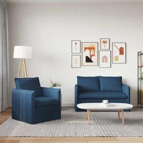 vidaXL Σετ Καναπέ 2 pcs Μπλε 136 x 82 x 85 εκ Ύφασμα