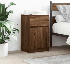 vidaXL Κομοδίνο Καφέ Δρυς 39x35x65 εκ. από Επεξεργασμένο Ξύλο