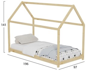 ΚΡΕΒΑΤΙ ΠΑΙΔΙΚΟ PEPE  τ.MONTESSORI ΞΥΛΟ ΠΕΥΚΟ ΦΥΣΙΚΟ- 190x90εκ