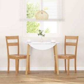 vidaXL Καρέκλες τραπεζαρίας 2 τεμ Φυσικό μασίφ ξύλο καουτσούκ