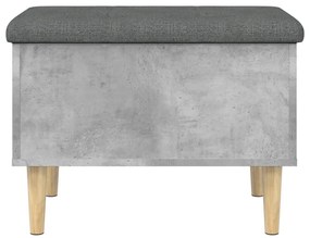 vidaXL Παγκάκι Αποθήκευσης Γκρι Σκυροδεμ. 62x42x46 εκ. Επεξεργ. Ξύλο
