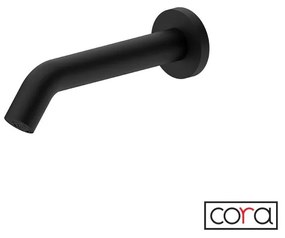 Cora Sensor Μπαταρία Νιπτήρα Τοίχου Ηλεκτρονική Χωρίς ανάμιξη Black Μatt