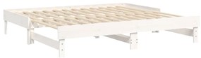 vidaXL Καναπές Κρεβάτι Συρόμενος Λευκός 2x(75x190) εκ. από Μασίφ Πεύκο