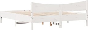 vidaXL Σκελετός Κρεβ. Χωρίς Στρώμα Λευκό 180x200 εκ Μασίφ Πεύκο