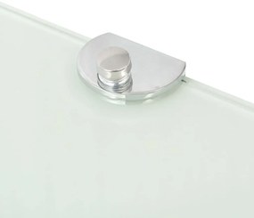 vidaXL Ράφια Γωνία 2 τεμ Λευκά 25x25 εκ Γυάλινα + Στηρίγματα Χρωμίου