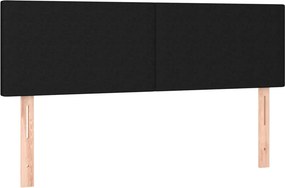 vidaXL Κρεβάτι Boxspring με Στρώμα Μαύρο 140x190 εκ. Υφασμάτινο
