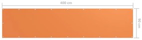vidaXL Διαχωριστικό Βεράντας Πορτοκαλί 90 x 400 εκ. Ύφασμα Oxford
