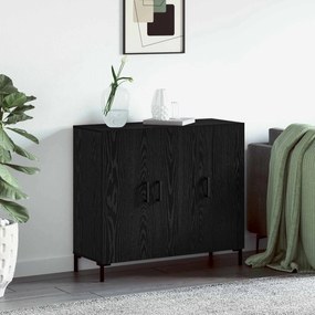 vidaXL Πλαϊνό γραφείο Μαύρη Οξυά 90 x 34 x 80 εκ. Επεξεργασμένο ξύλο