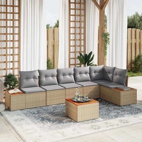 vidaXL Σετ Καναπέ Κήπου 6 pcs Μπέζ και Ανοιχτό Γκρι Πολυρατάν