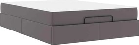 vidaXL Σκελετός κρεβατιού με στρώμα Άλλο 2 pcs Γκρι PVC