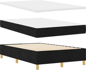 vidaXL LED Κρεβάτι με βάθρο με στρώμα Μαύρο 120 x 190 cm ύφασμα