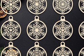 Σετ των 3 Intra απο ξύλο plywood 3mm-4mm πάχος Cut Christmas Ball 24 Δίασταση 8x8 cm INTRAFABR-79437756