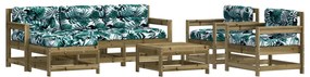 vidaXL Σαλόνι Κήπου Σετ 7 τεμ από Εμποτισμένο Ξύλο Πεύκου με Μαξιλάρια
