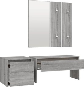vidaXL Σετ Επίπλων Διαδρόμου Γκρι Sonoma Επεξεργασμένο Ξύλο