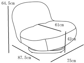 BO ΠΟΛΥΘΡΟΝΑ ΠΕΡΙΣΤΡΕΦΟΜΕΝΗ ΛΕΥΚΟ 77x85xH65cm - 01-3164 - 01-3164