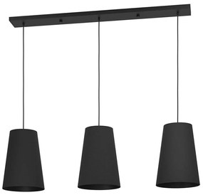 Φωτιστικό Οροφής - Ράγα Petrosa 390133 129x28x150cm 3xE27 40W Black Eglo Steel,Fabric