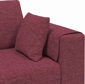 vidaXL Καναπές με μαξιλάρι 3 pcs Κόκκινο ύφασμα