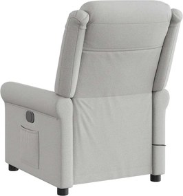 vidaXL καρέκλα ανάκλισης μασάζ Cloud Grey Fabric