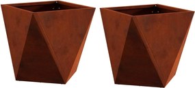 vidaXL Γλάστρα 2 τμχ. Σκ rusty 30 x 30 x 30 cm