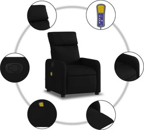 vidaXL Πολυθρόνα Μασάζ με Ανακλινόμενη Πόρτα Μαύρη Υφασμάτινη
