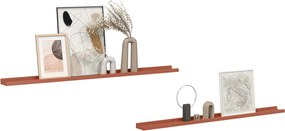vidaXL Ράφι Τοίχου Επιτοίχιο 2 pcs Κόκκινο 115 x 9 x 3 cm