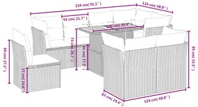vidaXL Σαλόνι Κήπου Σετ 9 τεμ. Μπεζ Συνθετικό Ρατάν με Μαξιλάρια