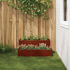 vidaXL Γλάστρα Κήπου Σκ rusty 100 x 60 x 45 εκ