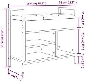 Παπουτσοθήκη Γκρι Sonoma 65,5x32x57,5εκ. από Επεξεργασμένο Ξύλο - Γκρι