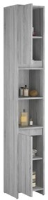 vidaXL Ντουλάπι Μπάνιου Γκρι Sonoma 30x30x183,5 εκ. Επεξεργασμένο Ξύλο