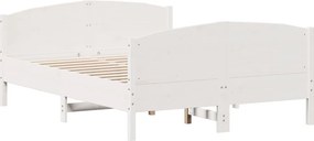 vidaXL Σκελετός Κρεβ. Χωρίς Στρώμα Λευκό 140x200 εκ Μασίφ Πεύκο