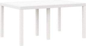 vidaXL Σέτ φαγητού για κήπο 7 pcs Λευκό Rattan Polt