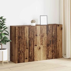 vidaXL Ντουλάπια Τοίχου 2 pcs Παλαιό ξύλο 69.5 x 34 x 90 εκ.